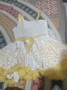 Cute Yellow &amp; White Dress