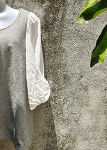 CUTE KOREAN GREY  AND OFF WHITE TOP