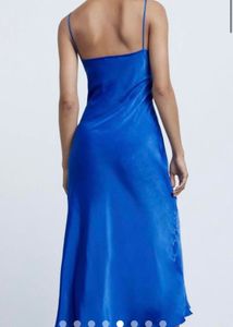 Zara Blue Satin Dress
