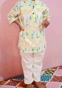 Cute Patterned Shirt &amp; Pants Set