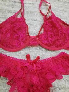 Hot Pink Lace Lingerie Set