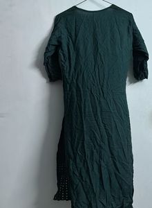 Dark Green Chikankari Kurti