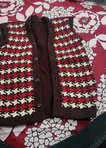 Handmade Woolen Half Sleeves Warm Sweater
