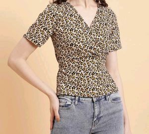 Leopard Print Tie-Back Top
