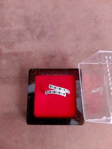 Green Diamond Pure Silver Ring