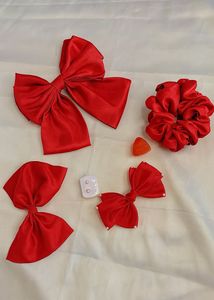 Red Hair Bow Clip 🎀 Combo 6pcs