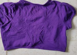 Purple tie knot shrug