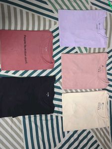 Bundle of 5 Solid Color T-Shirts - Size S| Unisex