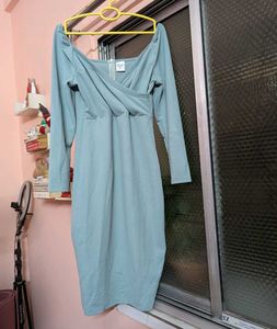 🩵INSTA TRENDY BODYCON DRESS, SKY BLUE, MEDIUM🩵