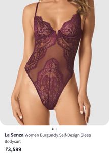 La Senza Burgundy Lace Bodysuit