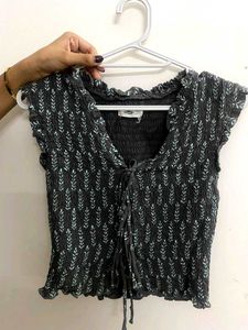 Floral Print Tie-Up Top
