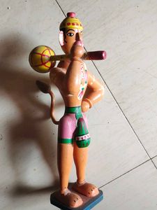 Wooden Hindu God Hanuman Figurine