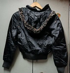 Vintage 90&#39;s Black Zip Up Puffer Jacket