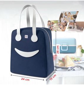 Blue Smiley Face Lunch Bag