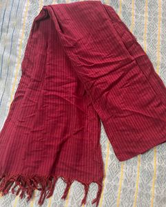 Deep Red Cotton Dupatta/ Stole