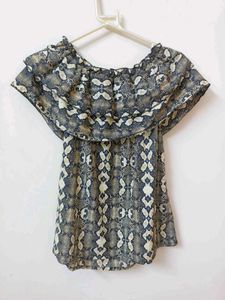 Cheetah Print Off Shoulder Top