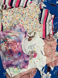 2-4 Yr Girl Kids' Graphic & Floral T-Shirt Bundle