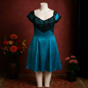 Blue Lace Trim Dress