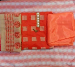 Unsticted Suit,salwar,with Dupatta Fabric Satin