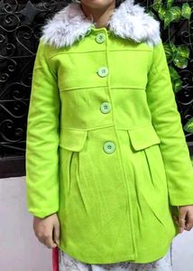 Neon Trench Fur Wolf Coat Frock Type For Women