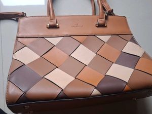 CB Cris bella Brown Woven Satchel
