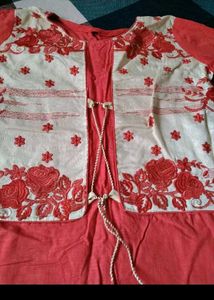 Elegant Red &amp; Gold Kurta (2 Kurtas)