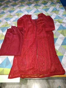 Embroidery Work Chicken Kari Kurti With inner Wear