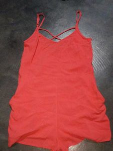 Red Spaghetti Strap Romper