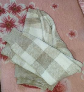 Beige Checkered Sweater