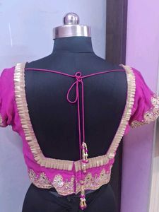 Pink Embroidered Saree  Blouse