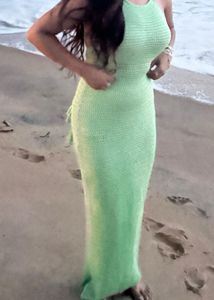 Green Crochet Mini Dress