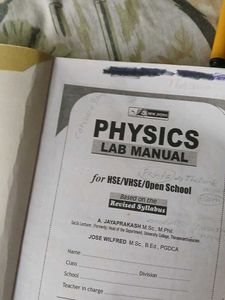 Plus Two Physics Lab Manuel