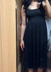 Black fit and flare dress