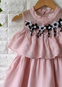 Pink Floral Layered Dress