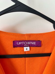 Orange Twist Front Top
