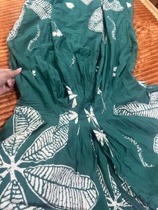 Floral Print Green Maxi Dress