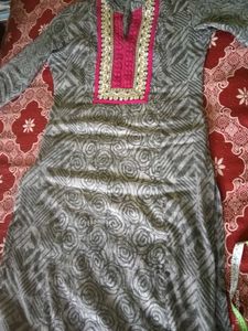 Elegant Grey Kurta Set(size-s)FixedPrice Nobargain