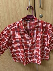 Red Checkered Crop Top