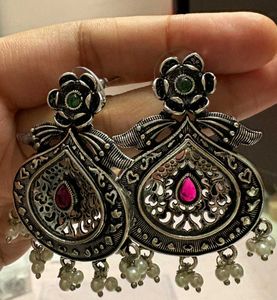 Oxidized Silver Earrings