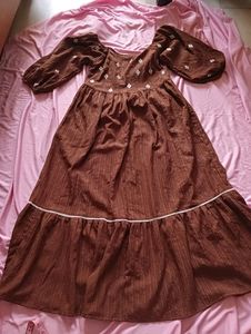 Brown Modest Maxi Dress