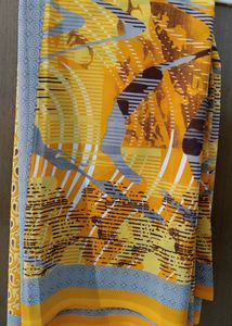 Saree . Grey & Yellow