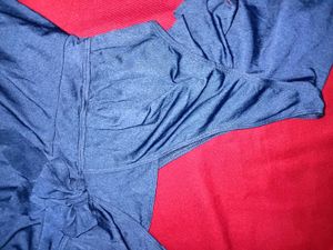 Blue Flutter Sleeve Top