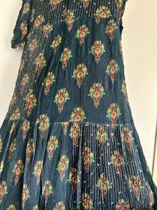 Embroidered Sequins Work Floor Length Gown