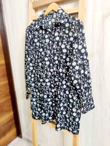Fine Cotton Black Printed Shirt Size-36