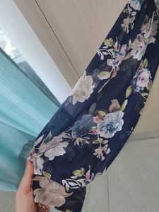 Floral Print Sheer Blouson