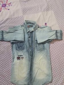 Boys Denim Button Down Shirt