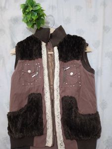 Y2k Brown Fur Vest
