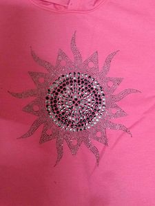 Pink Embellished Hoodie