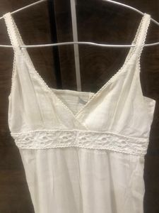 White Lace Trim Sundress