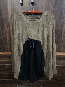 Unique Knit Sweater with Drape Detail